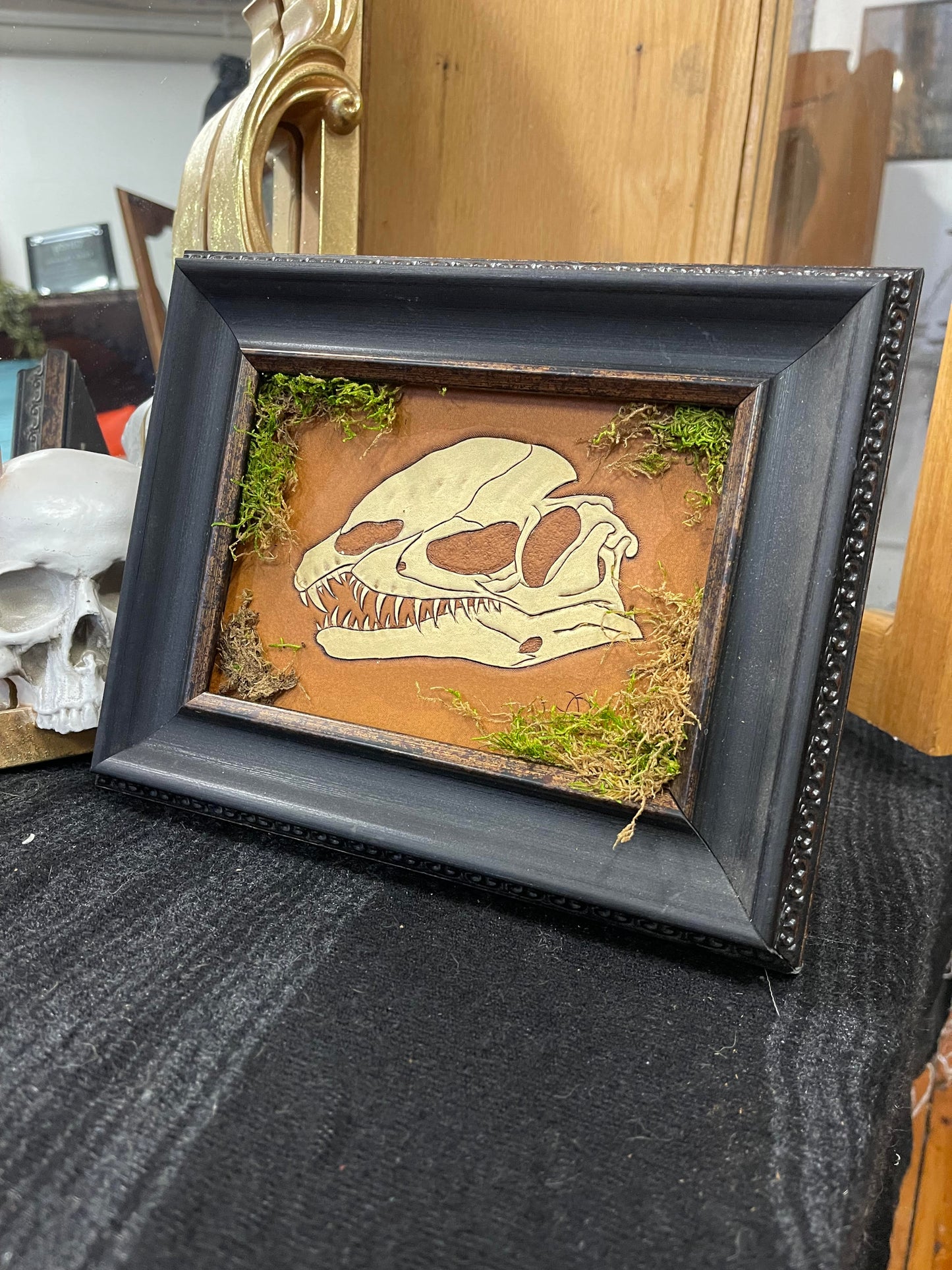 Dilophosaurus Skull Carving