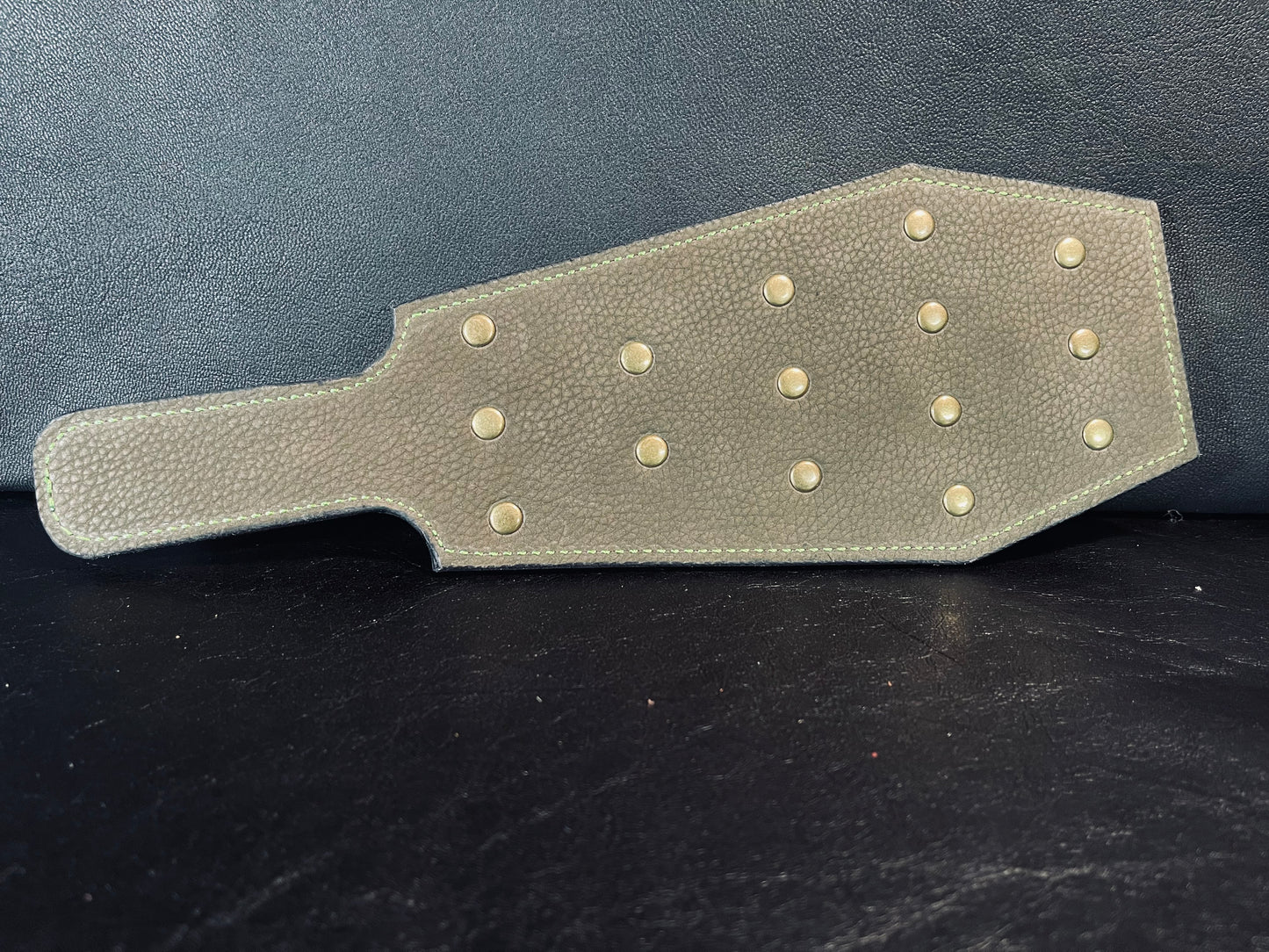 Coffin Leather Paddle Riveted