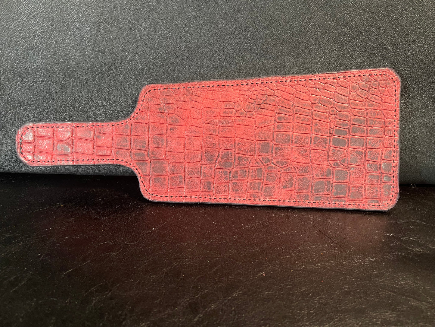 Leather Paddle Red Croc