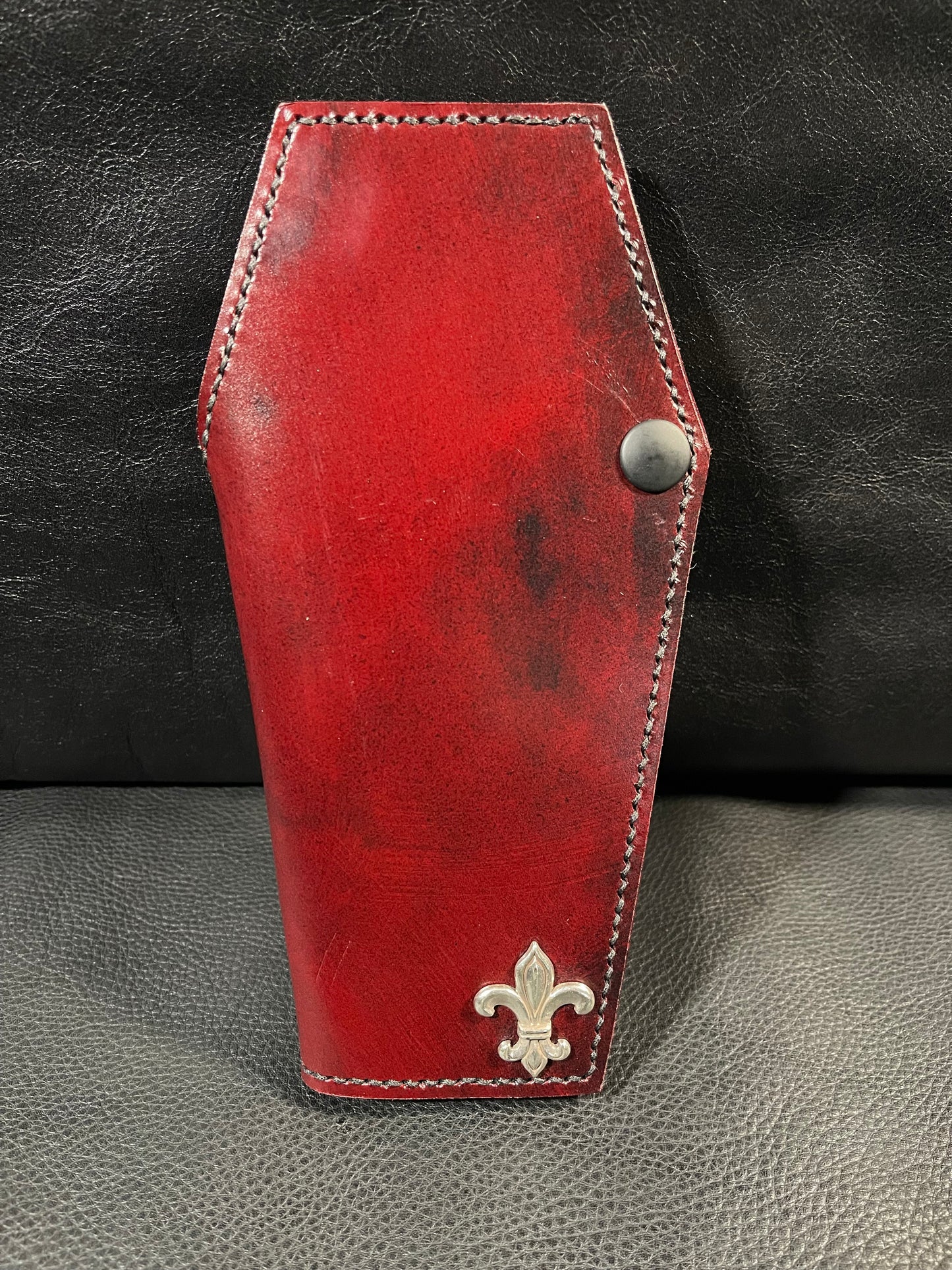 Handsewn Haunted Red Coffin Wallet