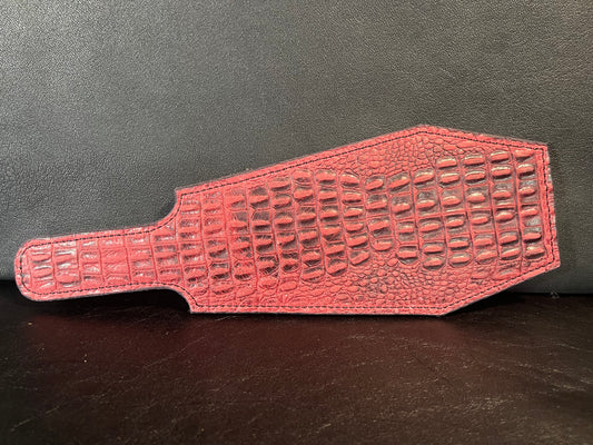 Leather Paddle Red Croc