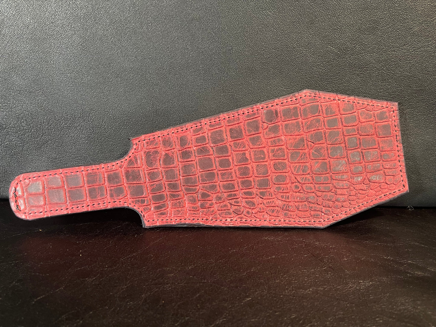 Leather Paddle Red Croc