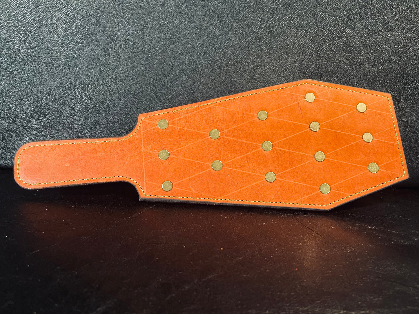 Coffin Leather Paddle Riveted