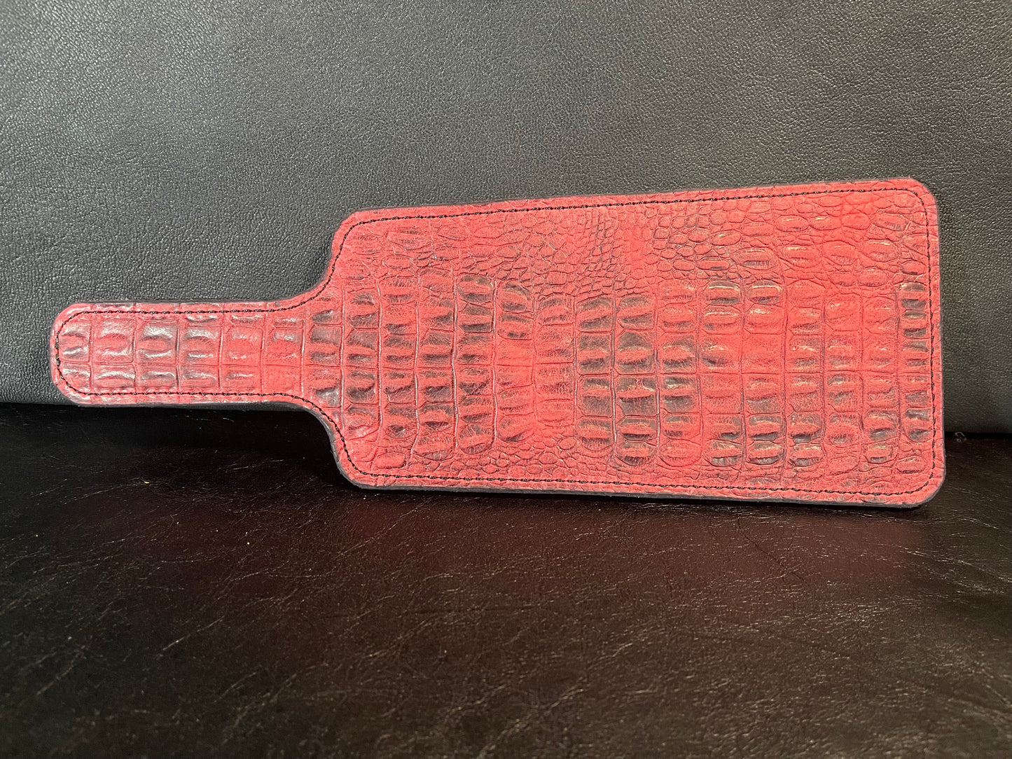 Leather Paddle Red Croc