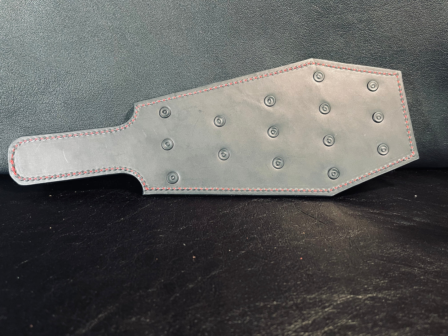 Coffin Leather Paddle Riveted